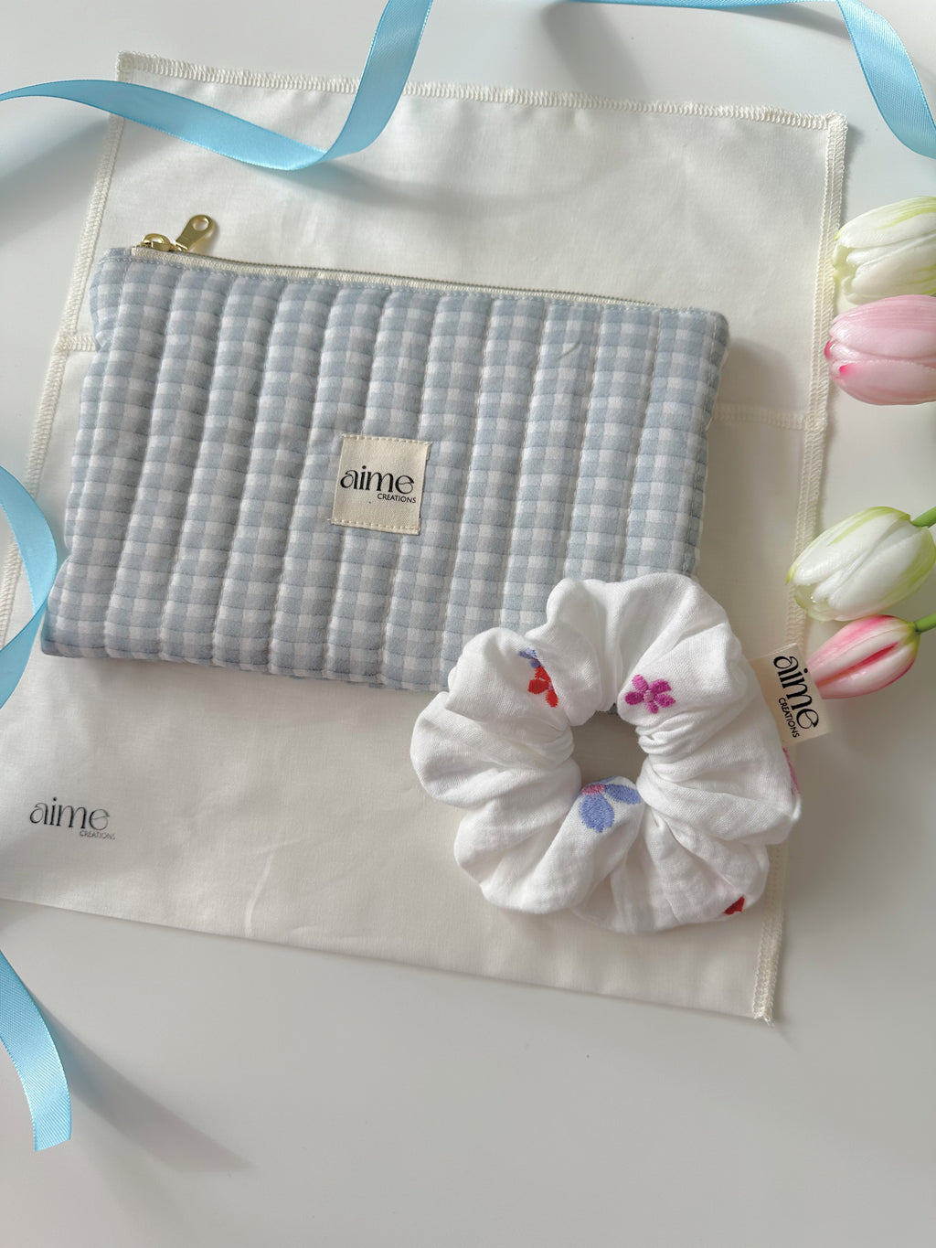 Box regalo pochette + scrunchies