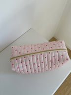 beauty case con quadretti rosa e fiori per dyson