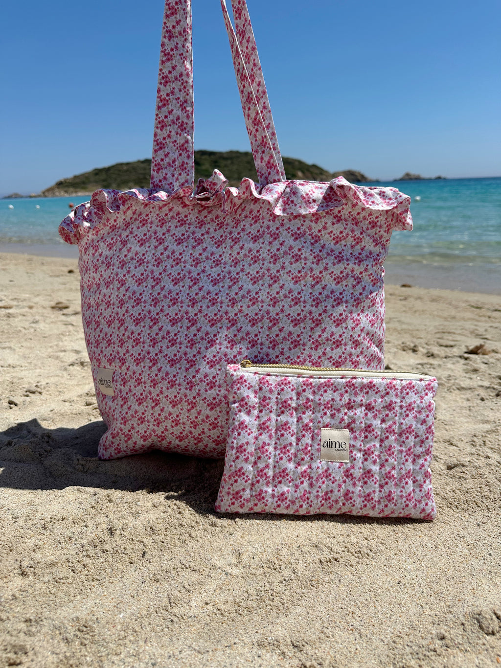 shopping bag artigianale e personalizzabile con ricamo e fantasia floreale