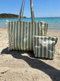 borsa mare a righe verdi personalizzabile