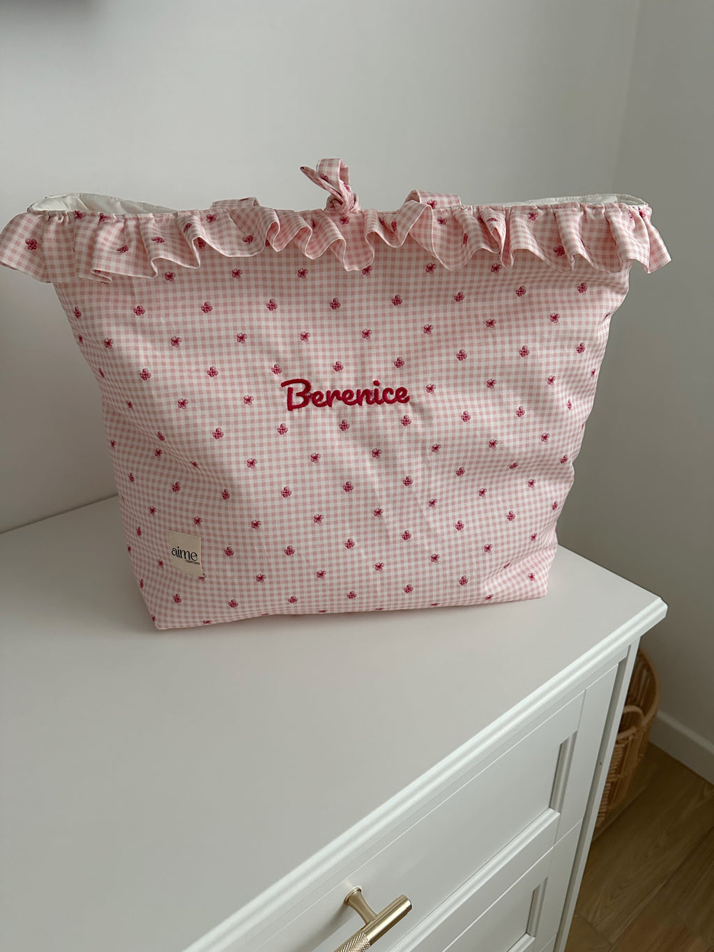 borsa con ricamo del nome 