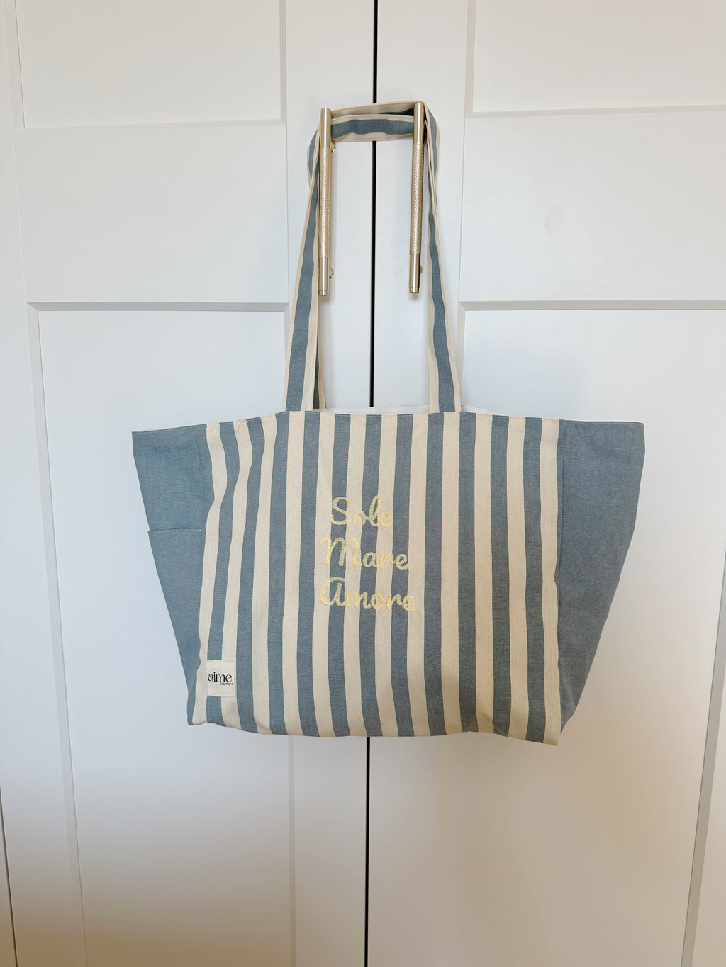 Borsa mare Riviera righe denim