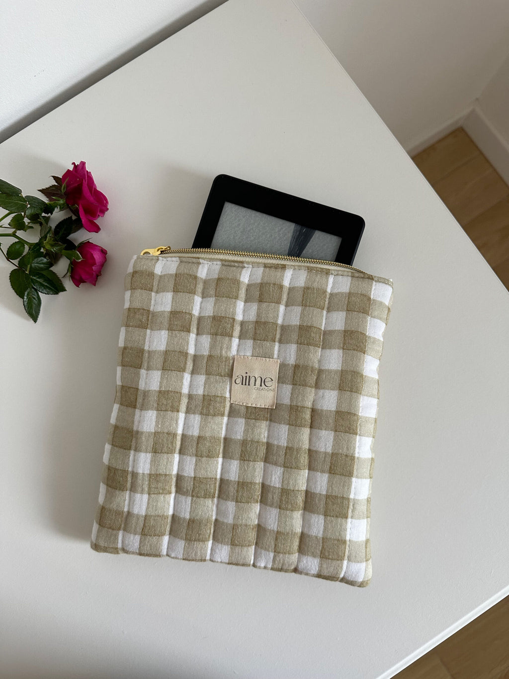 Custodia Ebook reader quadretto verde - pronta consegna