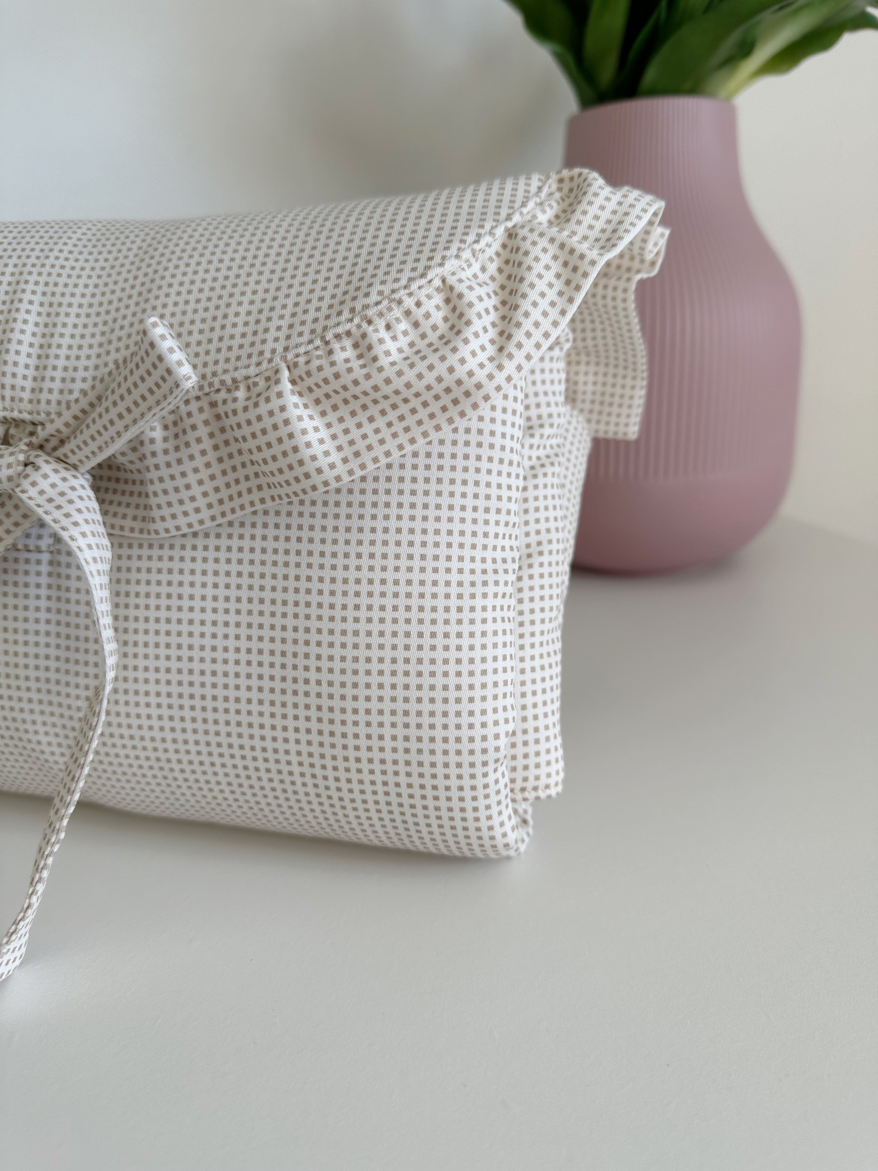 fasciatoio da viaggio a quadretti beige