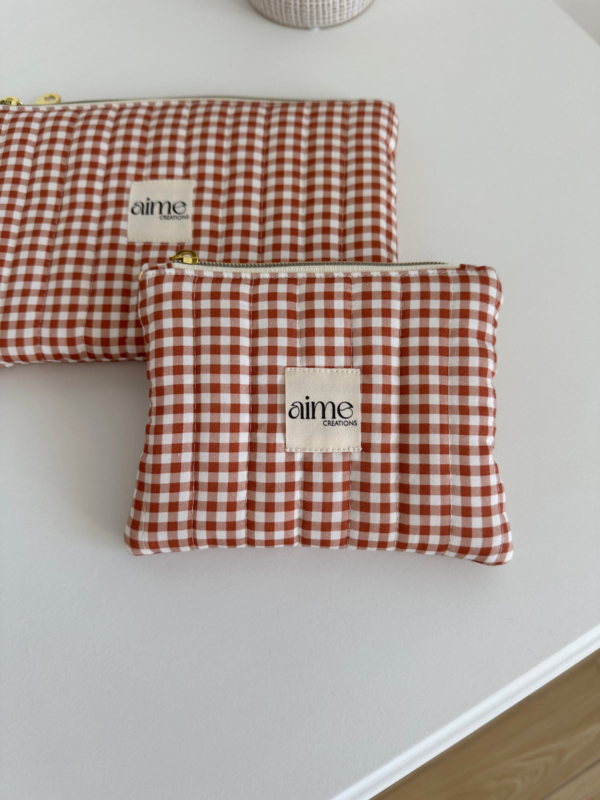 pochette a quadretti artigianale e personalizzabile