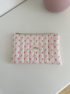 pochette artigianale rosa con cuori 