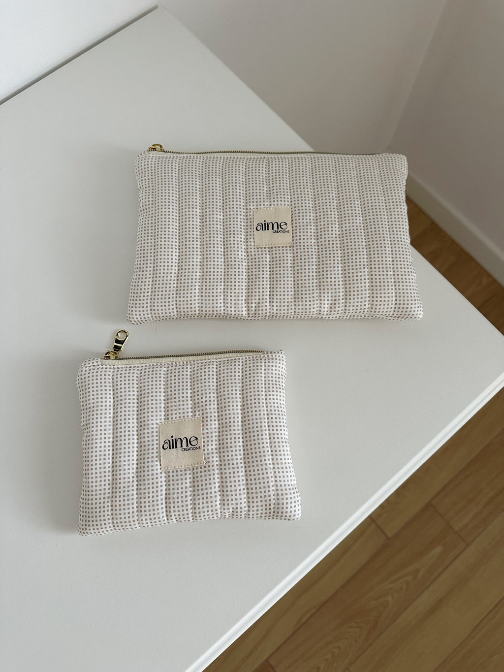 pochette artigianale a quadretti beije