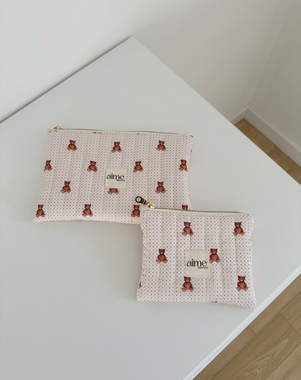 pochette a pois con orsetti